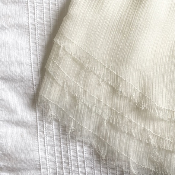 FREE PEOPLE WHITE SLEEVELESS EMBROIDERED EYELET CHIFFON PANEL TUNIC TANK TOP - S - Picture 8 of 9